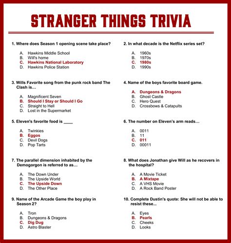 Printable Trivia Questions With Multiple Choice Answers